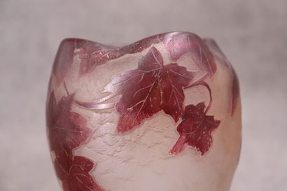 LEGRAS. Small vase in glass paste decorated...
