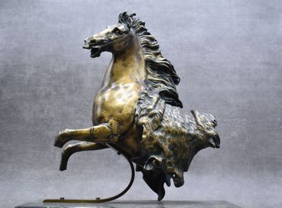 Horse of Marly after COUSTOU, bronze mounted...