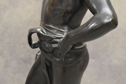 BABEDIENNE. Standing man, lost wax bronze....