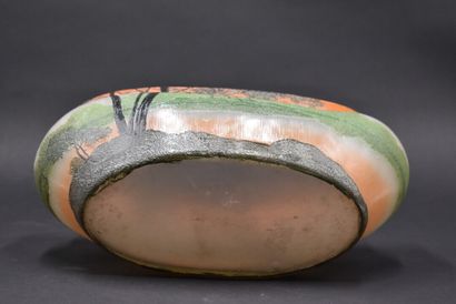 LEGRAS. Planter with oval body and curved...