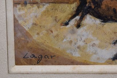 Celso LAGAR (1891-1966). Bullfighting, oil...