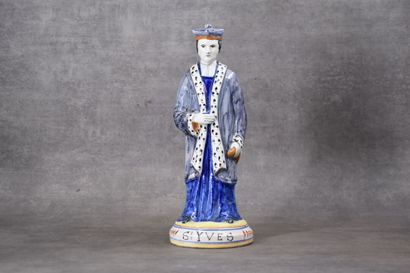 HENRIOT in Quimper. Saint Yves in polychrome...