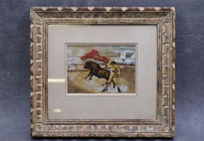 Celso LAGAR (1891-1966). Bullfighting, oil...