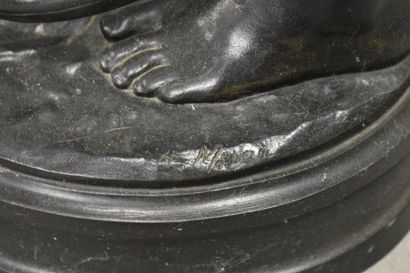 BABEDIENNE. Standing man, lost wax bronze....