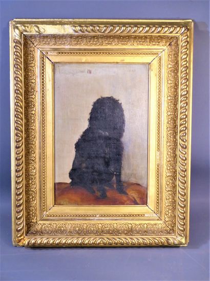 François LEMATTE (1850-1929) Black poodle,...