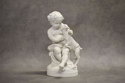 CLODION (1738-1814)( after), Putto with kid,...
