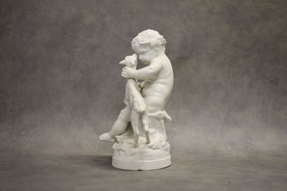 CLODION (1738-1814)( after), Putto with kid,...