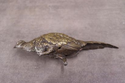 Jules MOIGNIEZ (1835-1894). Pheasant in bronze...