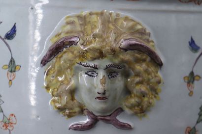 Cover-pot and a saucer out of earthenware...