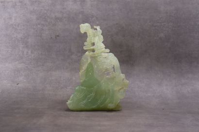 CHINE. Sujet en jadéite sculpté représentant...