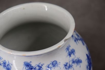 CHINE. Paire de vases en porcelaine à décor...