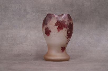 LEGRAS. Small vase in glass paste decorated...