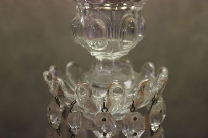 BACCARAT. Pair of crystal candlesticks with...