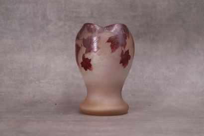 LEGRAS. Small vase in glass paste decorated...