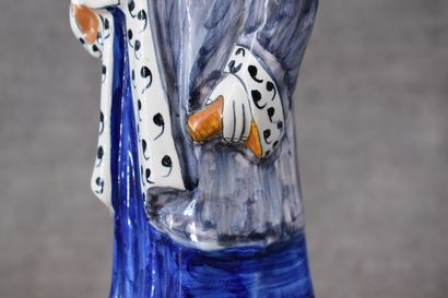 HENRIOT in Quimper. Saint Yves in polychrome...