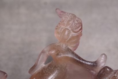 DAUM FRANCE. Glass pocket with a mermaid...
