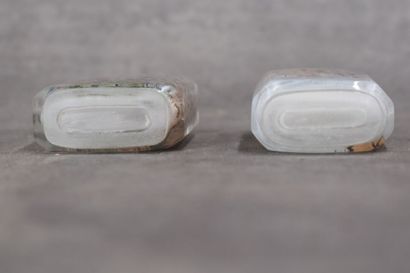 CHINE. Réunion de six tabatières en verre...