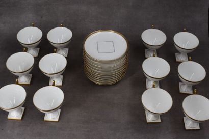 Limoges France. Porcelain coffee set with...