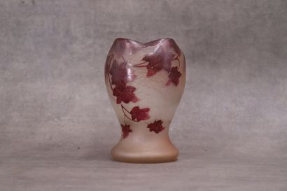 LEGRAS. Small vase in glass paste decorated...