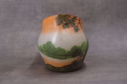 LEGRAS. Planter with oval body and curved...