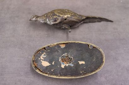 Jules MOIGNIEZ (1835-1894). Pheasant in bronze...