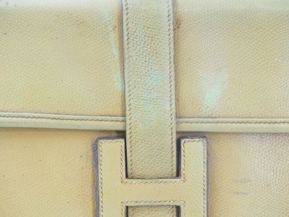 HERMES. Jige clutch bag in Courchevel gold...