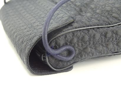 Christian DIOR. Clutch bag in navy blue fabric...