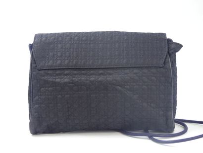 Christian DIOR. Clutch bag in navy blue fabric...