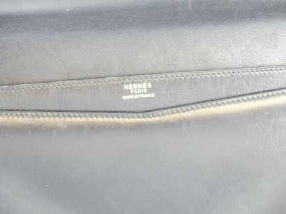 HERMES. Lydie clutch in black box calf, black...