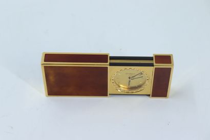 DUPONT. Pocket alarm clock in gilded metal...