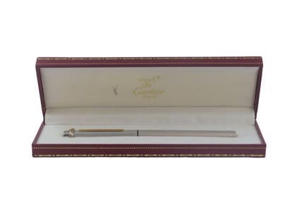 CARTIER. Ballpoint pen in silver plated metal,...