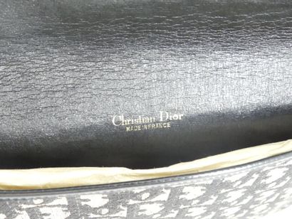 Christian DIOR. Black leather and damask...