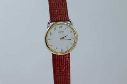 HERMES. Lady's watch in steel, quartz movement,...
