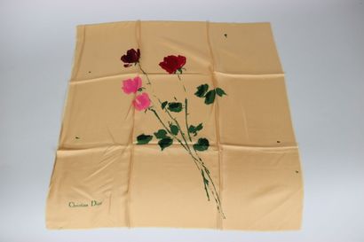 DIOR. Large silk scarf in its original pouch,...