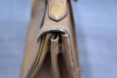 HERMES. Kelly bag turned inside out in coffee-colored...