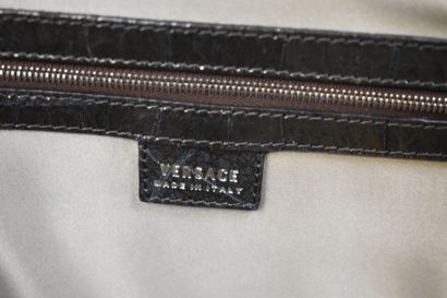 VERSACE. Leather handbag crocodile style...