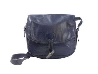 HERMES. Duffle bag in navy blue leather,...