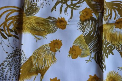 HERMES. Model with roosters. Silk square...