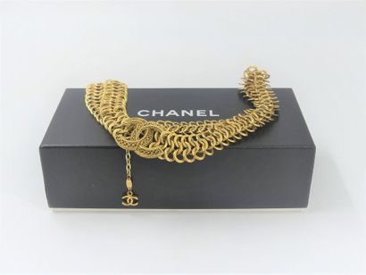 CHANEL. Gold metal chain belt. With box....