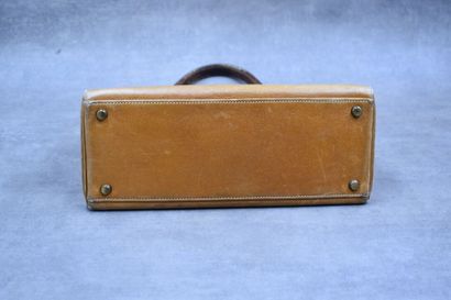 HERMES. Kelly bag turned inside out in coffee-colored...