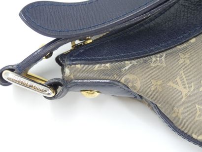 LOUIS VUITTON. Shoulder bag in navy leather...