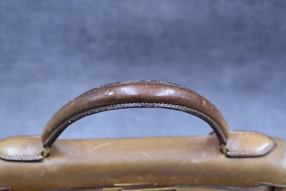 HERMES. Kelly bag turned inside out in coffee-colored...