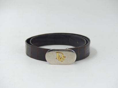 Christian DIOR. Women's brown leather belt...