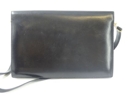 HERMES. Lydie clutch in black box calf, black...