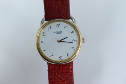 HERMES. Lady's watch in steel, quartz movement,...