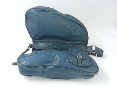 Christian DIOR. Saddle bag in duck blue calfskin,...