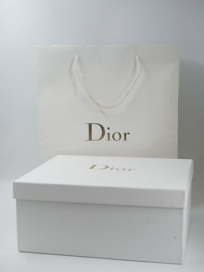 DIOR. Handbag in black calfskin, interior...