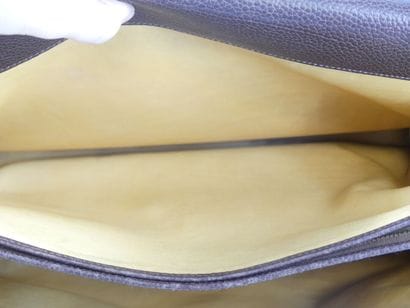 DELVAUX. Briefcase in brown grained calfskin,...