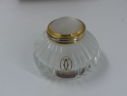 CARTIER. Must. Inkwell in crystal with gadroon...