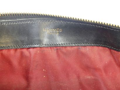 HERMES. Large toiletry bag in black box calf,...